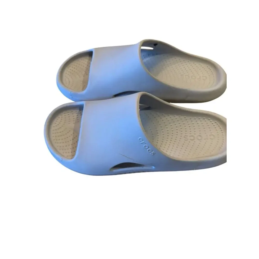 CROCS Mellow Recovery Slide Sandals in Light Gray Mens Size 12